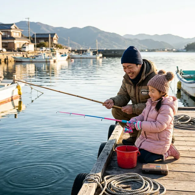 浜名湖での親子カレイ釣り