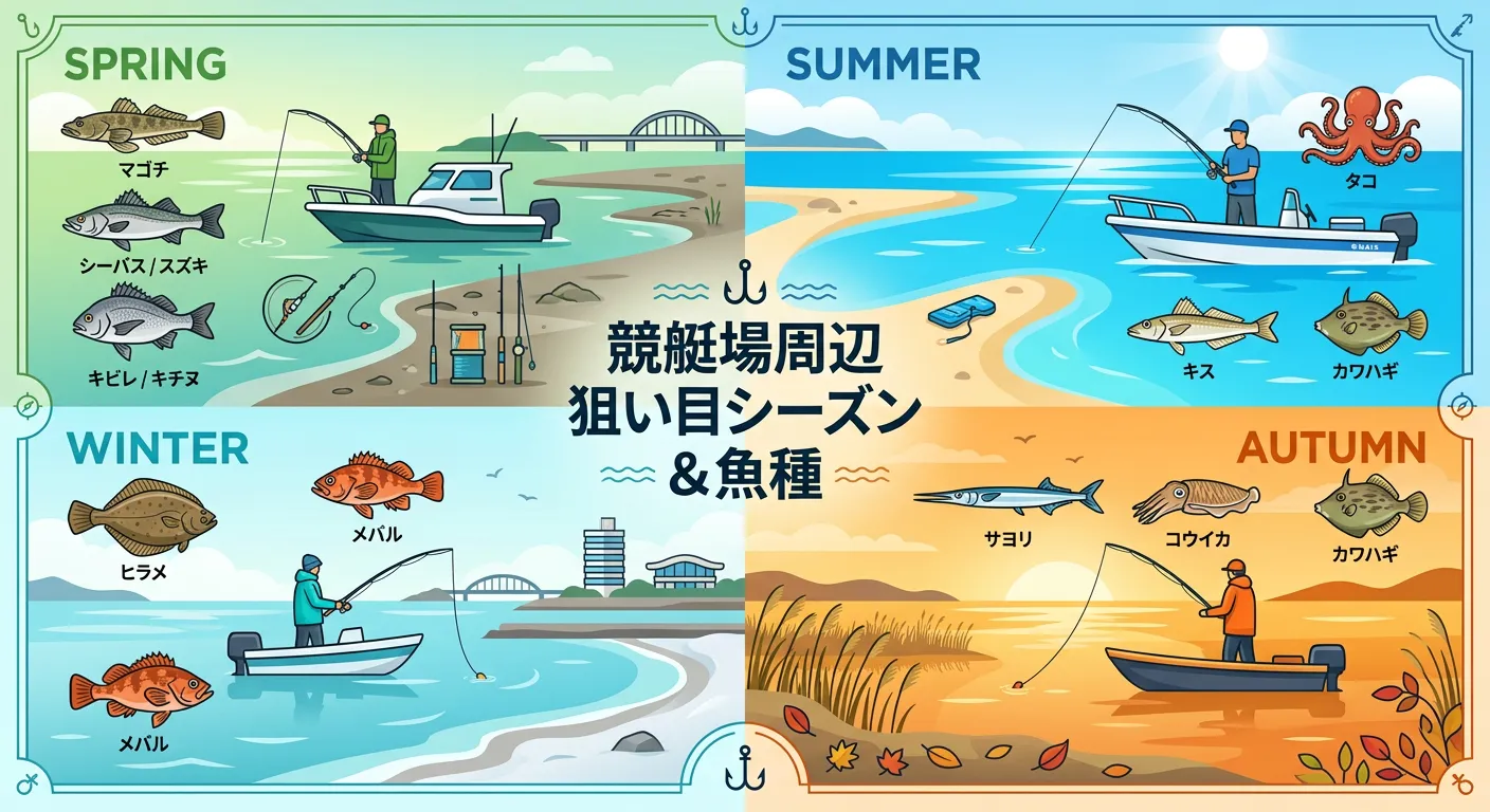 ボートレース浜名湖周辺の釣りシーズンと狙い目