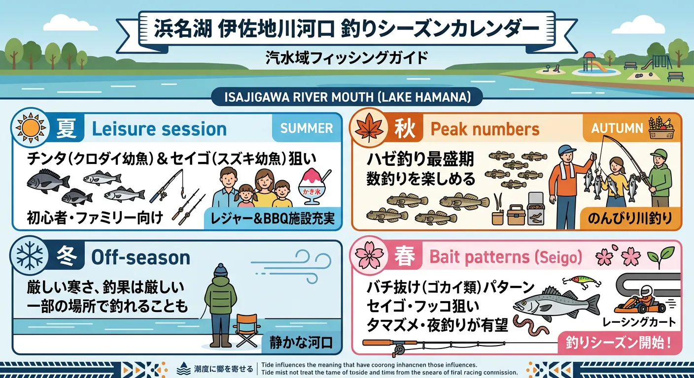 伊左地川河口のシーズン別攻略ガイド